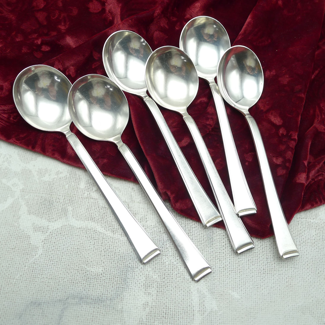 WMF 2500 Art Deco 6 Tassenlöffel 16,7cm 90 versilbert