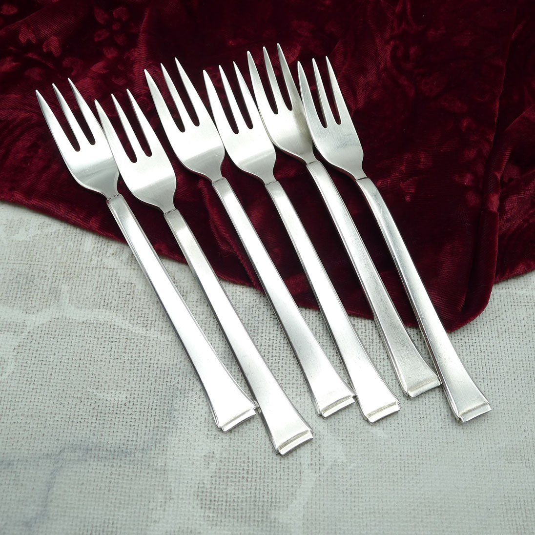 WMF 2500 Art Deco 6 Kuchengabeln 90 versilbert