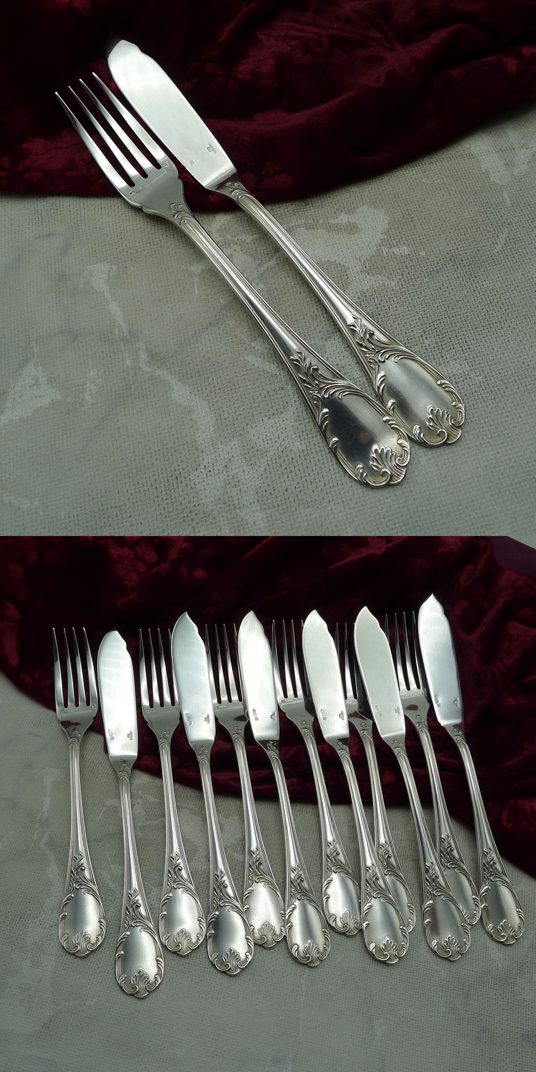 Christofle Marly Fischbesteck 6 Personen versilbert