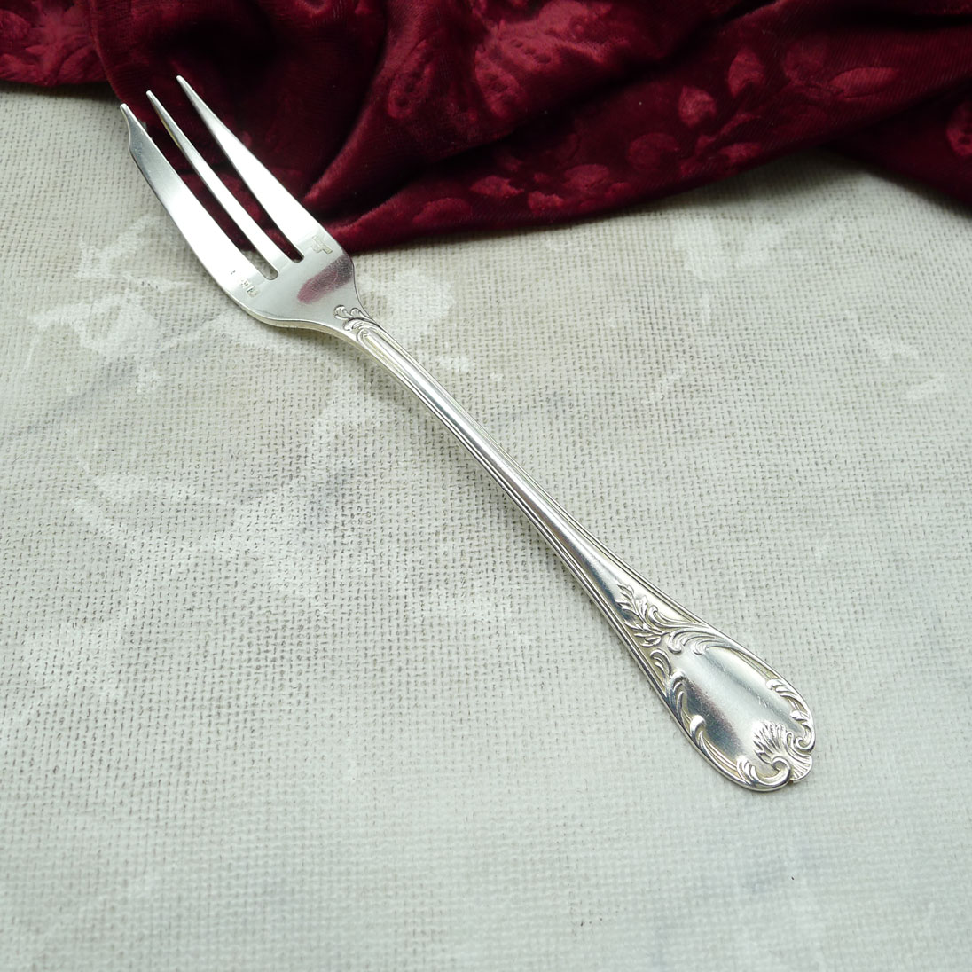 Christofle Marly Brotgabel / Kuchengabel versilbert