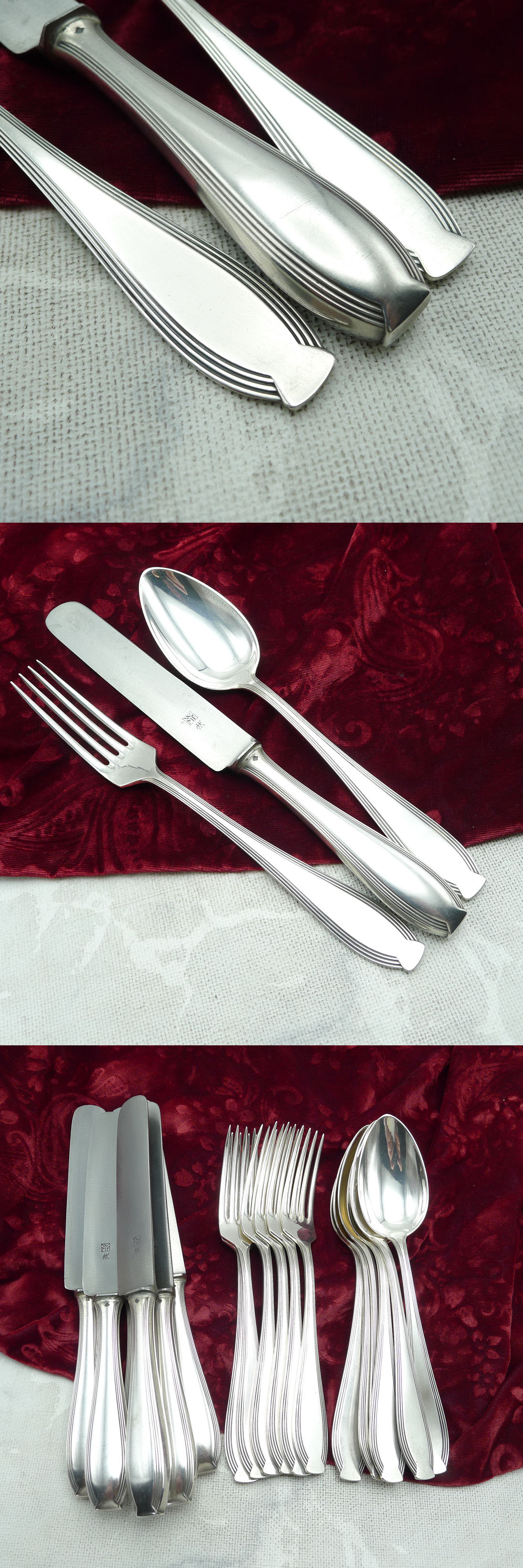 WMF 82/300 Jugendstil Tafelbesteck 6 Personen versilbert