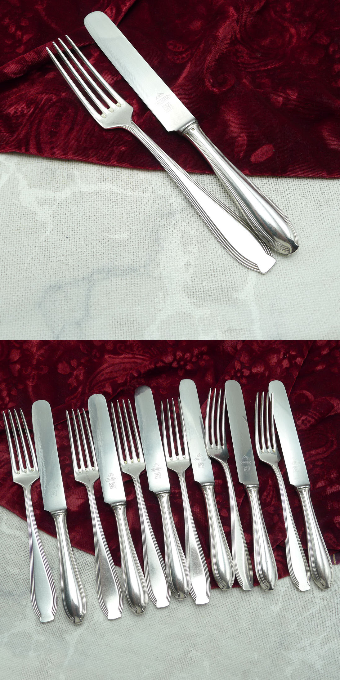 WMF 82/300 Jugendstil Dessertbesteck 6 Personen versilbert