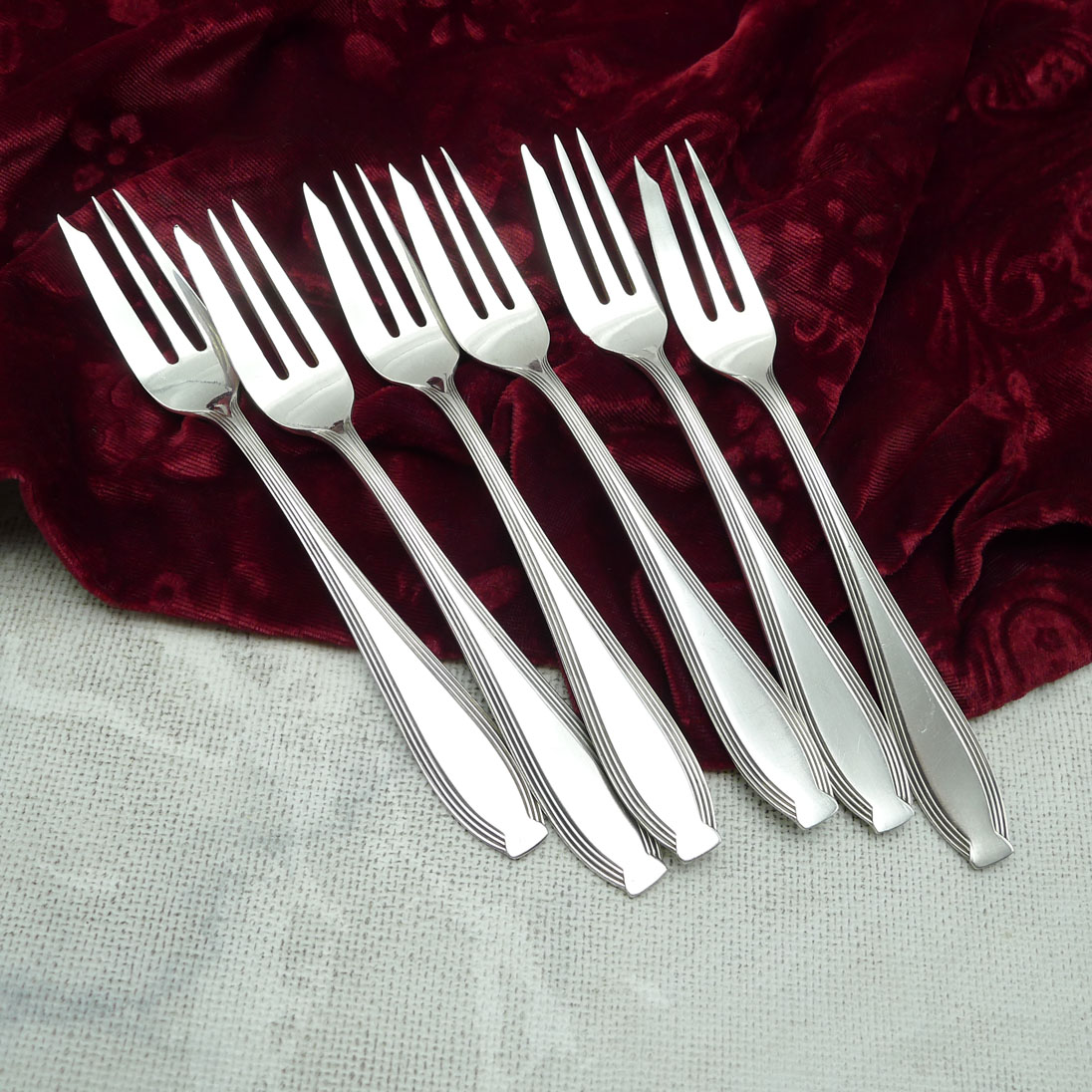 WMF 82/300 Jugendstil 6 Kuchengabeln versilbert