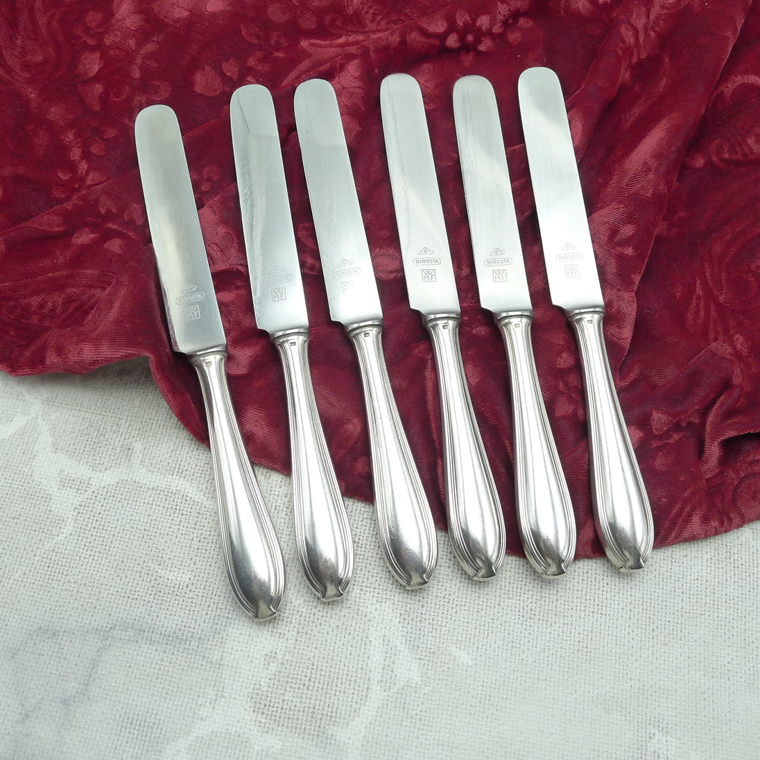 WMF 82/300 Jugendstil 6 Dessertmesser versilbert