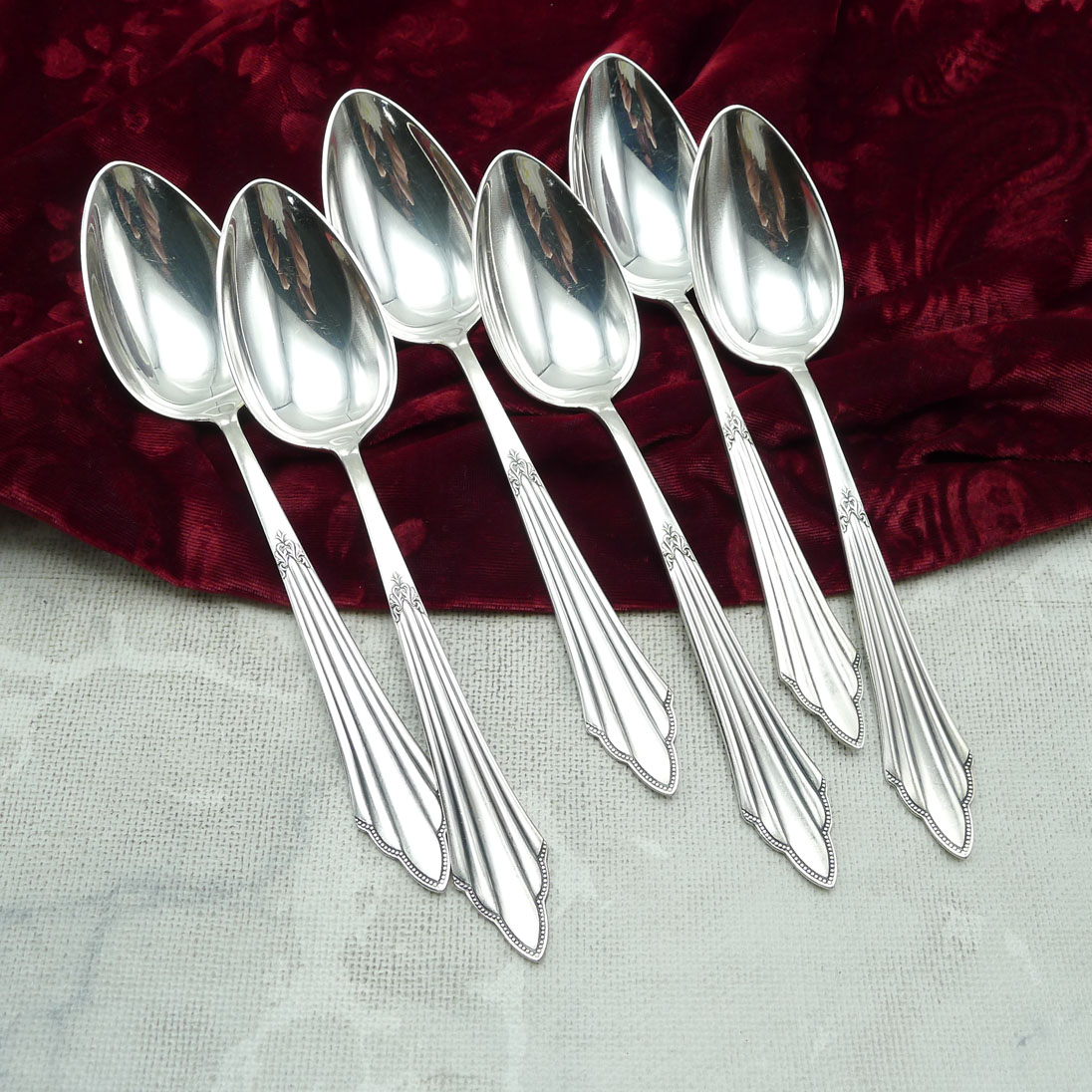 WMF 900 Fächer 6 Dessertlöffel 18,4cm 90 versilbert