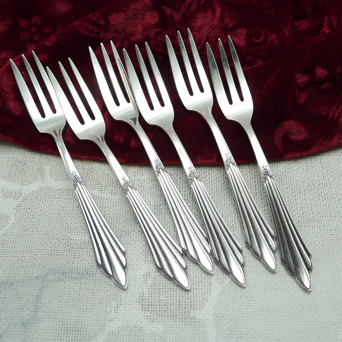 WMF 900 Fächer 6 Kuchengabeln 14,6cm 90 versilbert