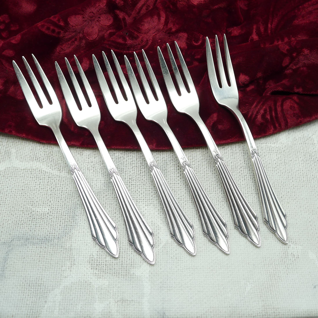 WMF 900 Fächer 6 Kuchengabeln 14,6cm 90 versilbert