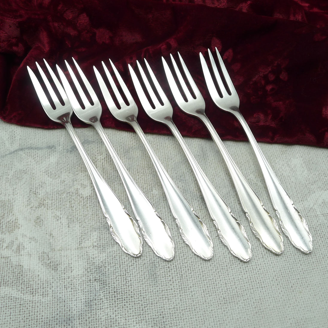 WMF 2200 6 Kuchengabeln 90 versilbert
