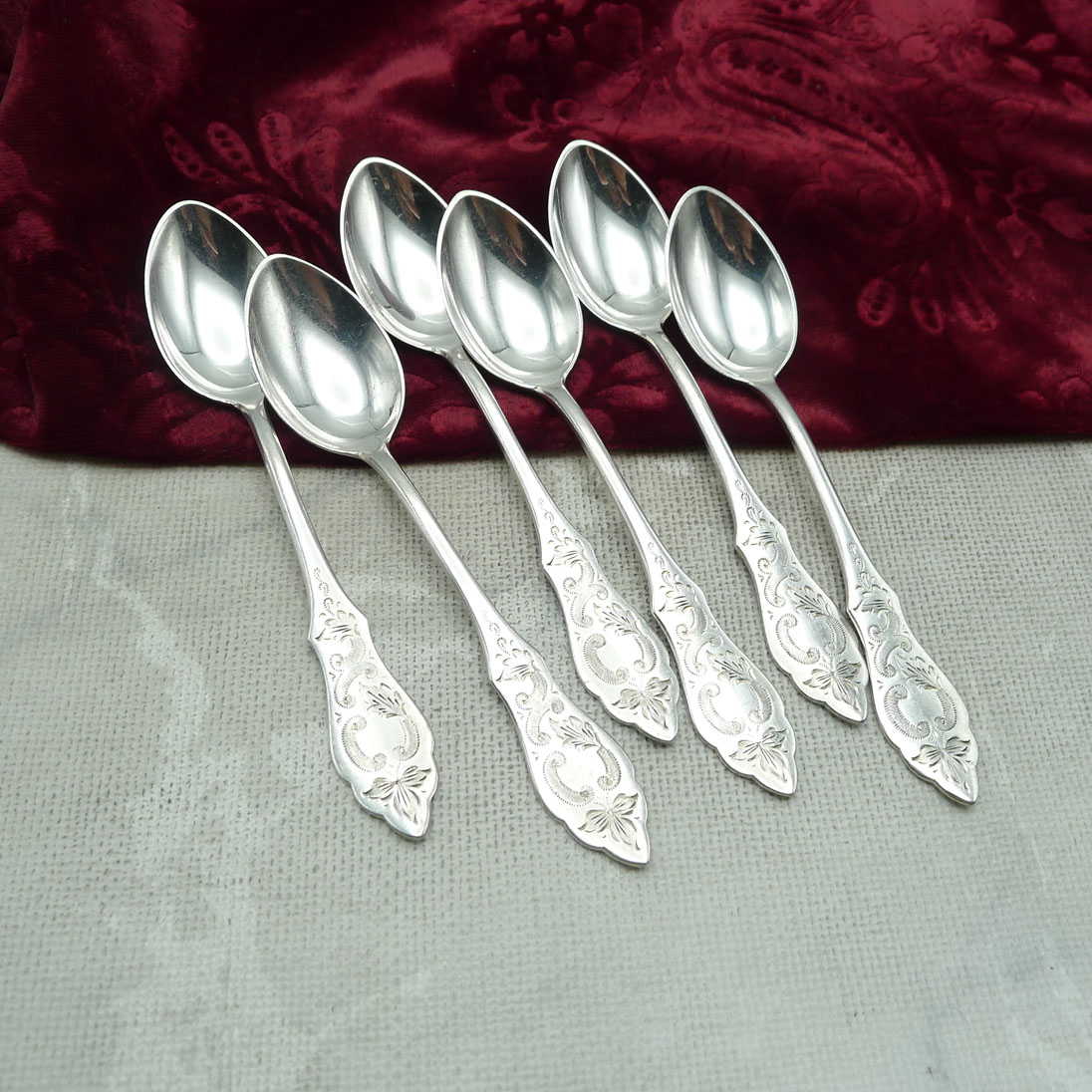 Hanseat Ostfriesenmuster 6 Teelöffel 12,5cm 90 versilbert