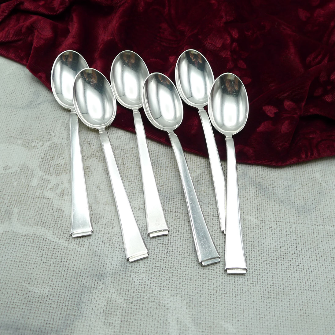 WMF 2500 Art Deco 6 Teelöffel 12,2cm 90 versilbert