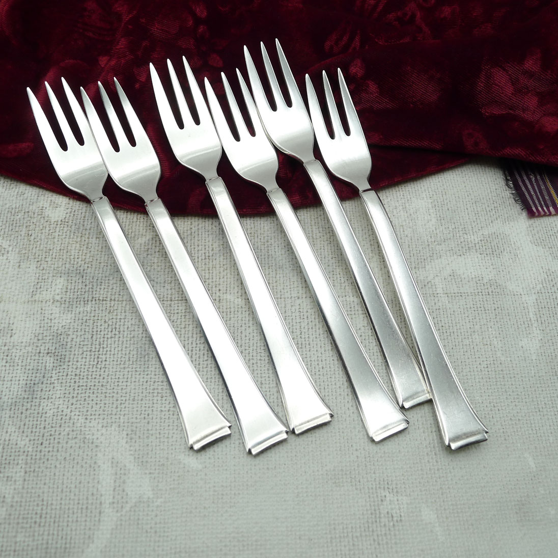 WMF 2500 Art Deco 6 Kuchengabeln 90 versilbert