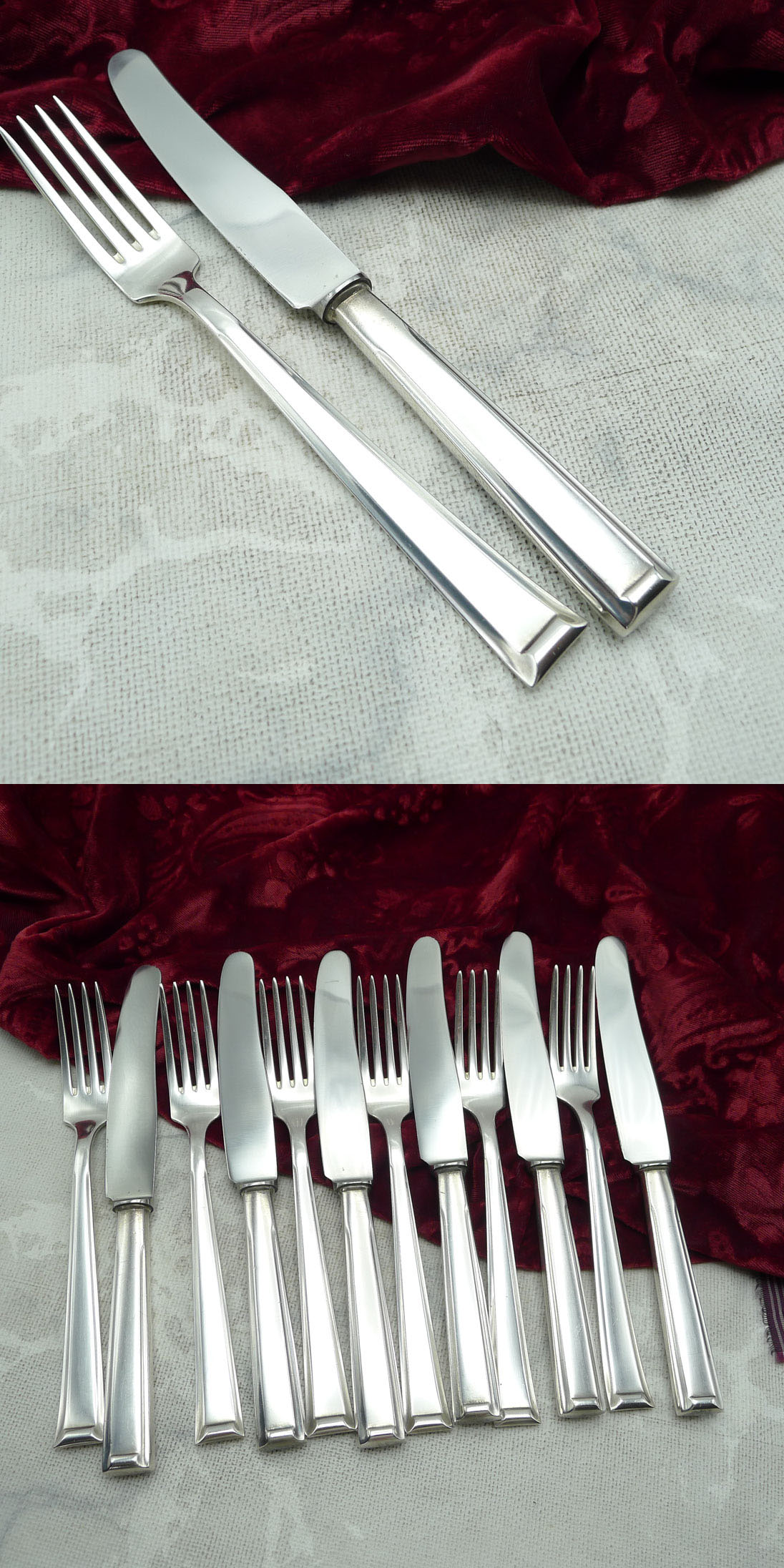 Bruckmann 665 Schwaben Dessertbesteck 6 Personen 90 versilbert