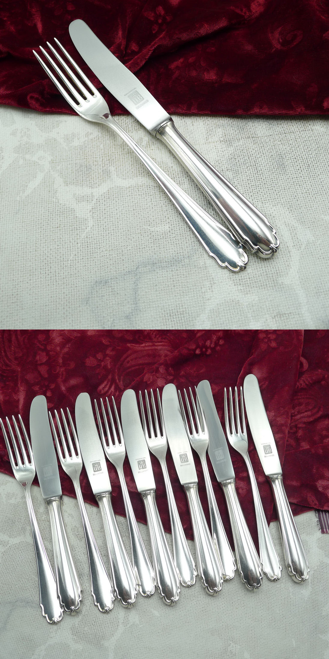 Bruckmann 690 Lieselotte Dessertbesteck 6 Personen 90 versilbert