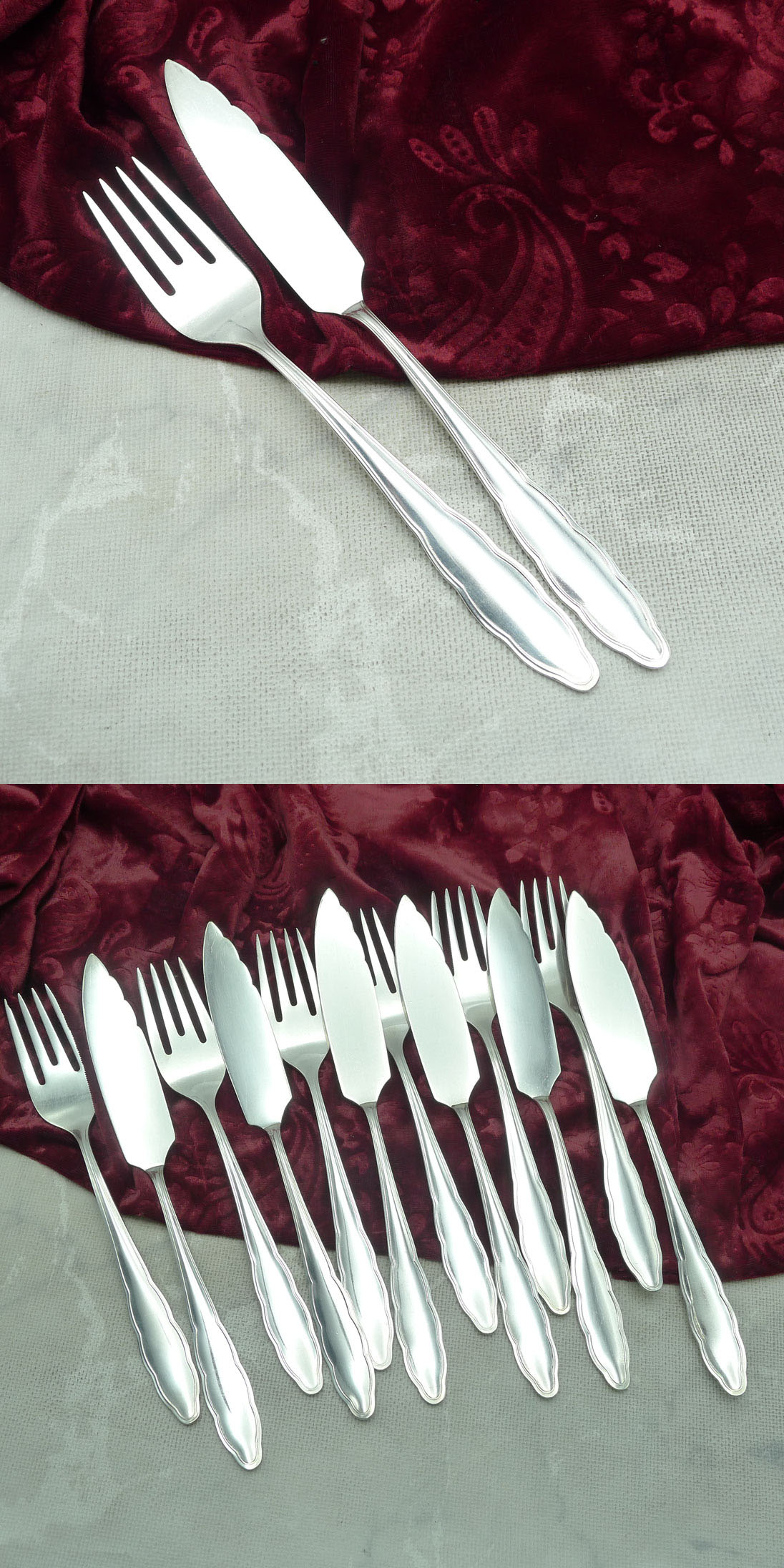 WMF 1500 Chippendale Fischbesteck 6 Personen versilbert