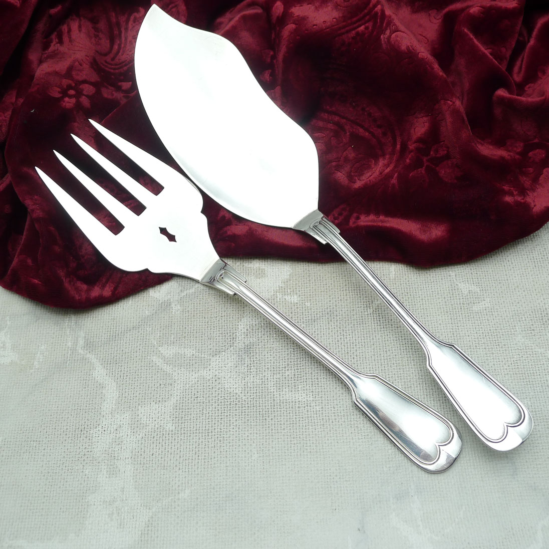 WMF Augsburger Faden Fischvorlegebesteck 90 versilbert alte Form