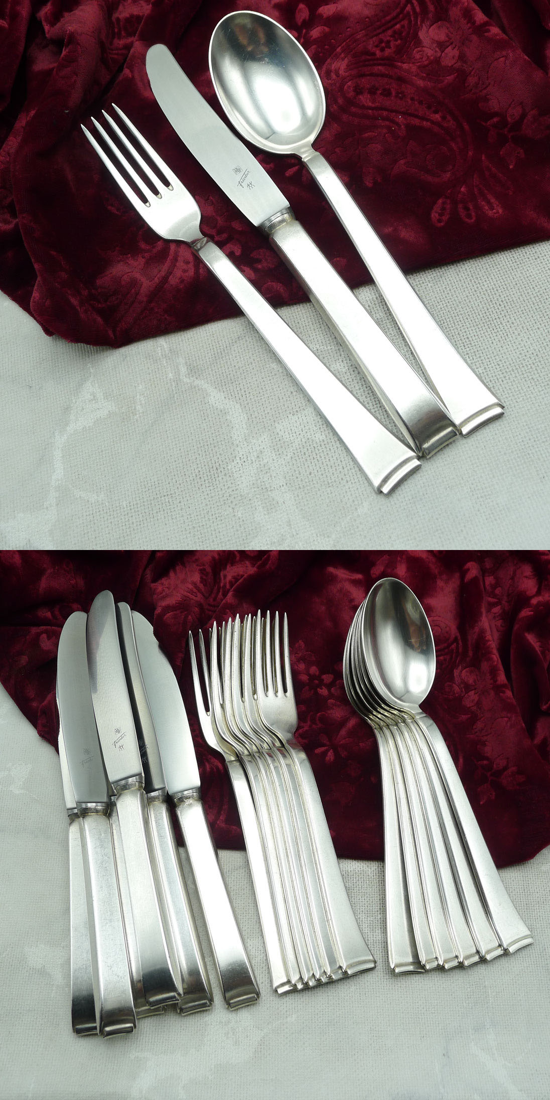 WMF 2500 Art Deco Tafelbesteck 6 Personen 90 versilbert