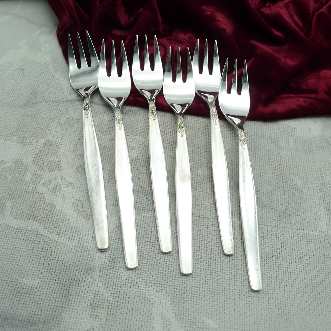 BSF Silberrose 6 Kuchengabeln 90 versilbert