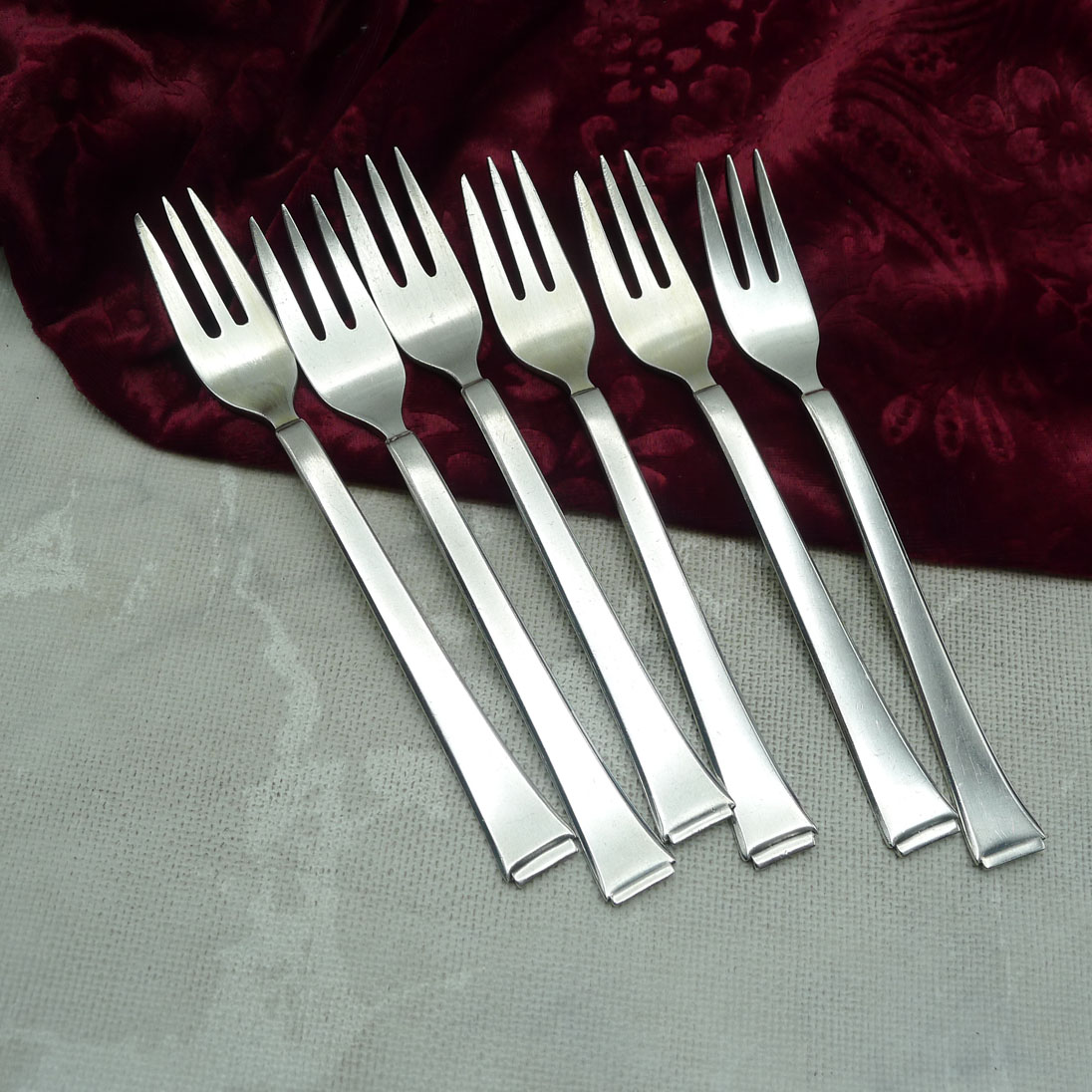 WMF 2500 Art Deco 6 Kuchengabeln 90 versilbert