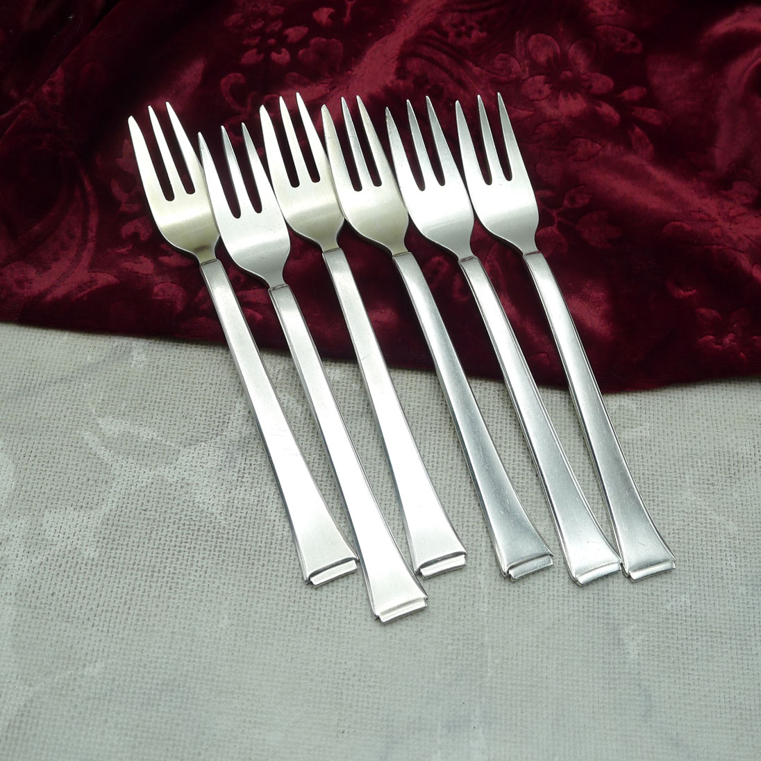 WMF 2500 Art Deco 6 Kuchengabeln 90 versilbert