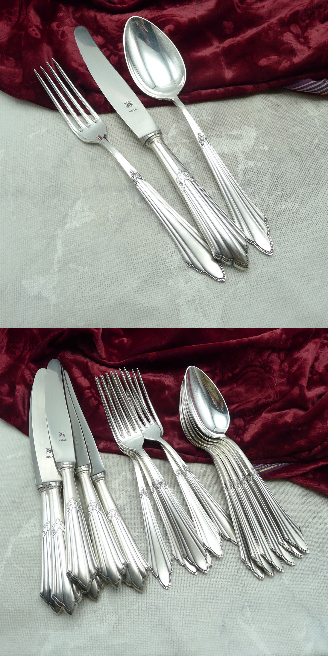 WMF 900 Fächer Tafelbesteck 6 Personen 90 versilbert