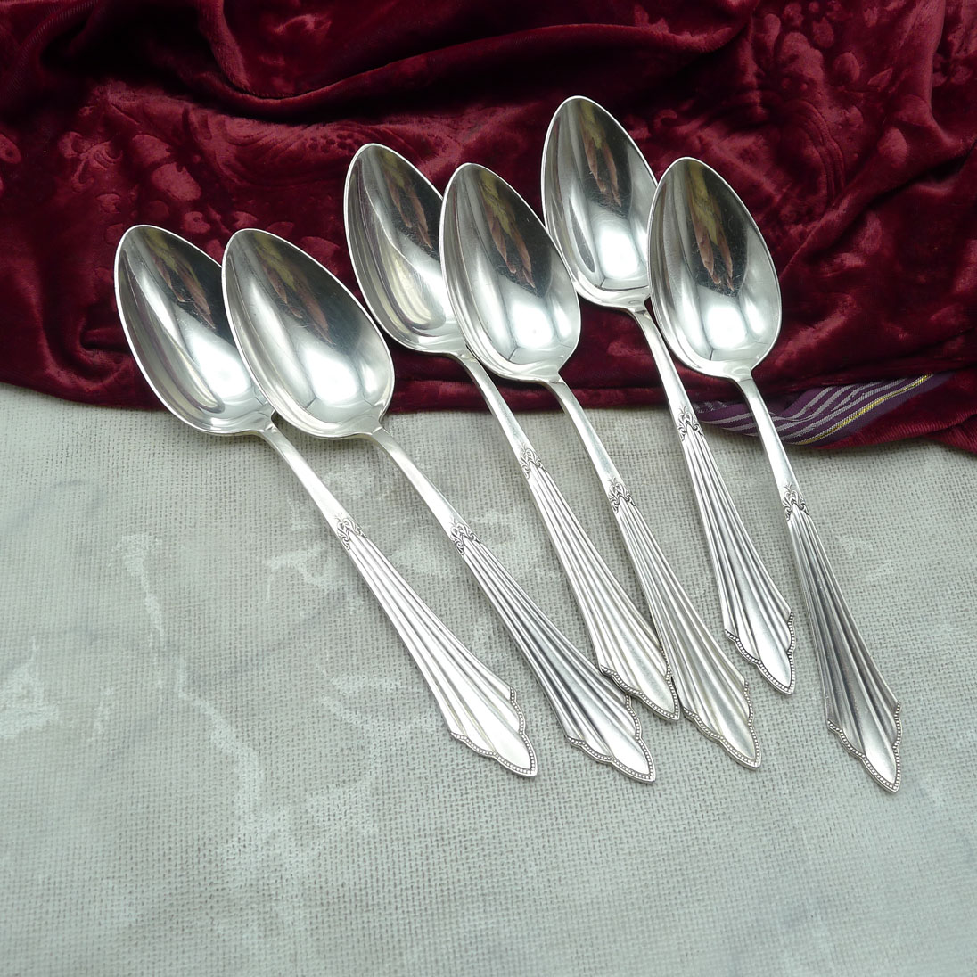 WMF 900 Fächer 6 Dessertlöffel 18,4cm 90 versilbert