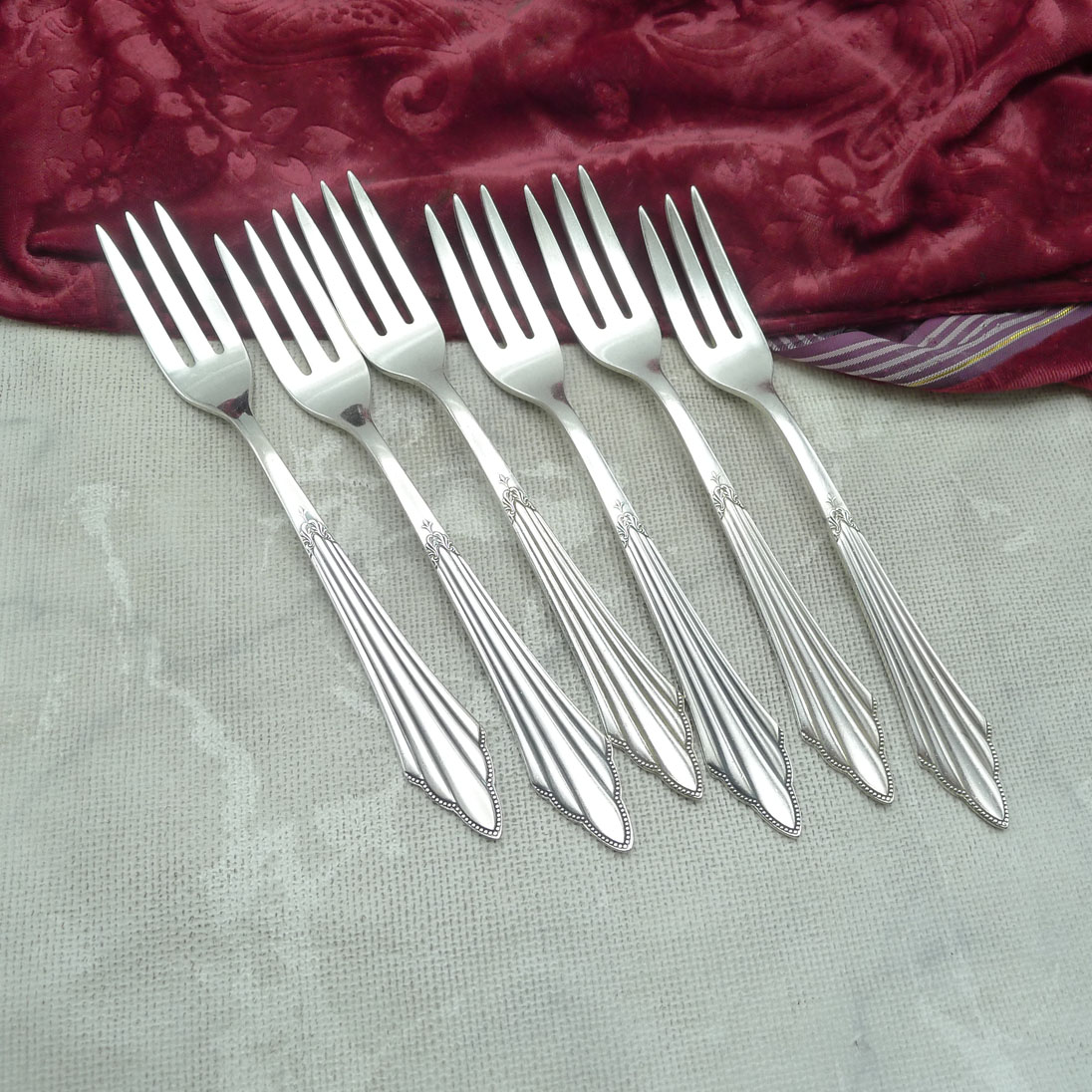 WMF 900 Fächer 6 Kuchengabeln 15,7cm 90 versilbert