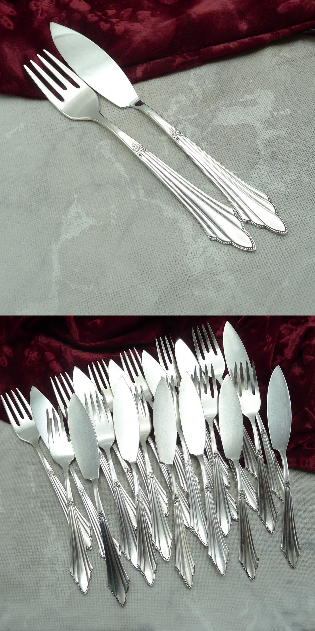 WMF 900 Fächer Fischbesteck 12 Personen 90 versilbert