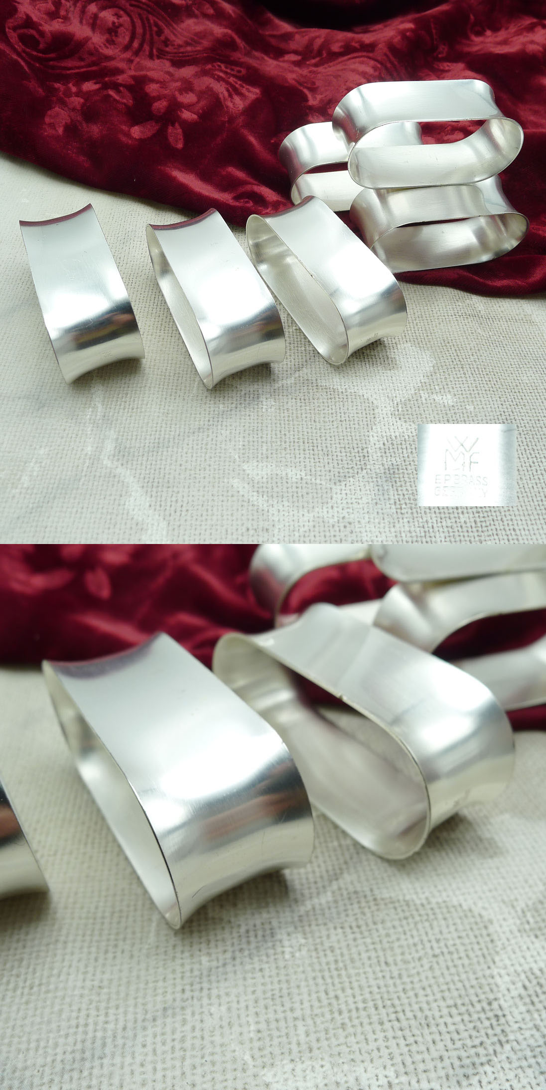 WMF New York 6 Serviettenringe versilbert