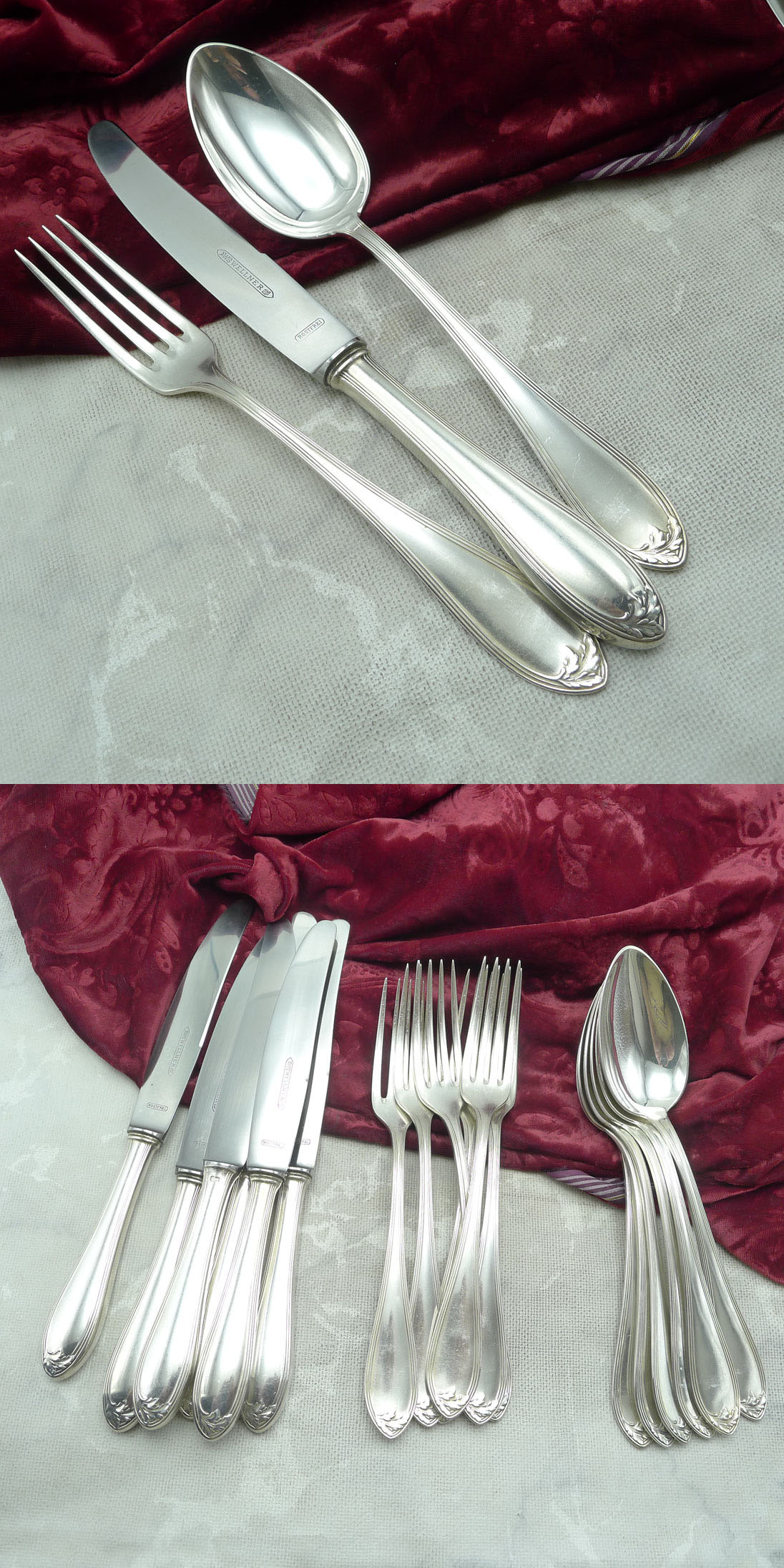 Wellner 136 Eva Tafelbesteck 6 Personen versilbert