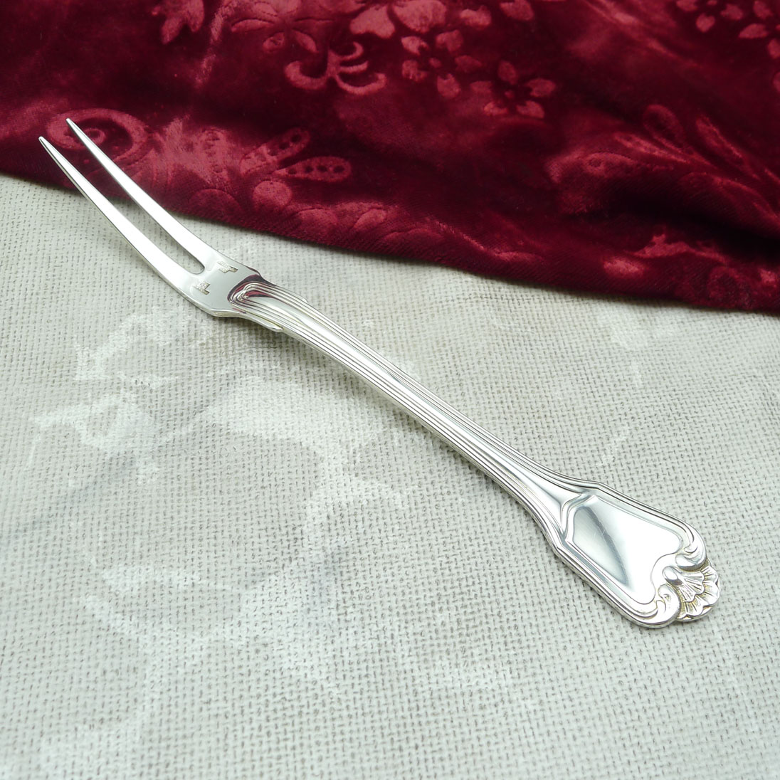 Christofle Port Royale Fleischgabel versilbert