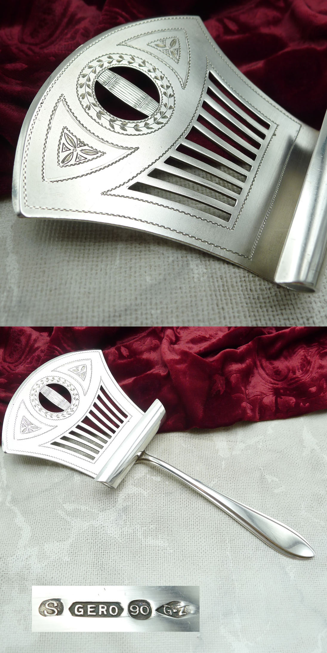 Gero Art Deco Spargelheber 90 versilbert