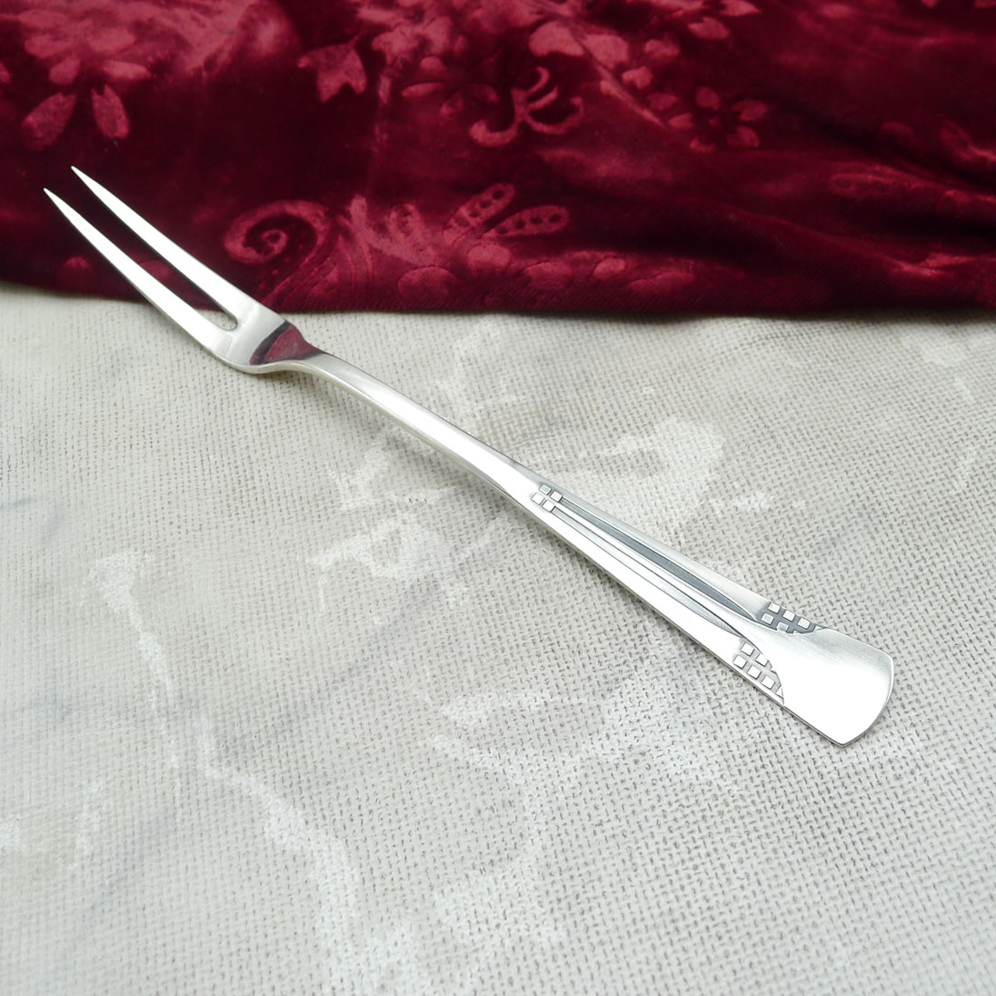 WMF 34 Würfel Jugendstil Fleischgabel versilbert