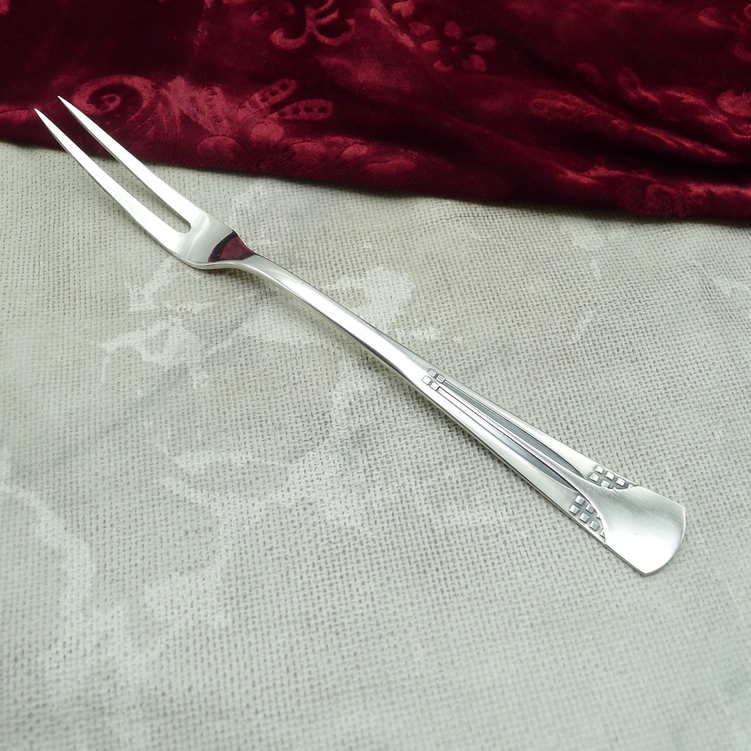 WMF 34 Würfel Jugendstil Fleischgabel versilbert