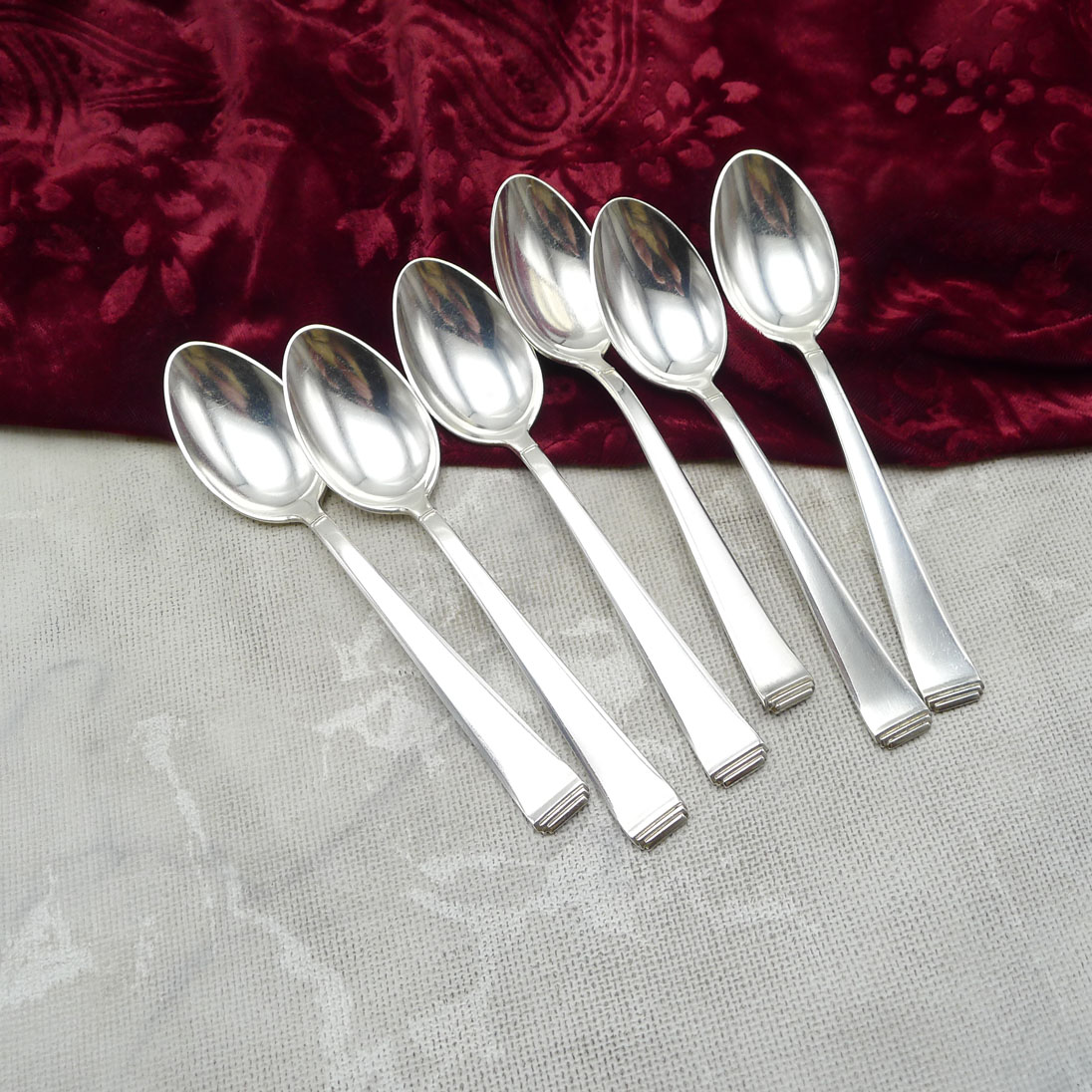 OKA 131 Art Deco 6 Kaffeelöffel 13,8cm 90 versilbert