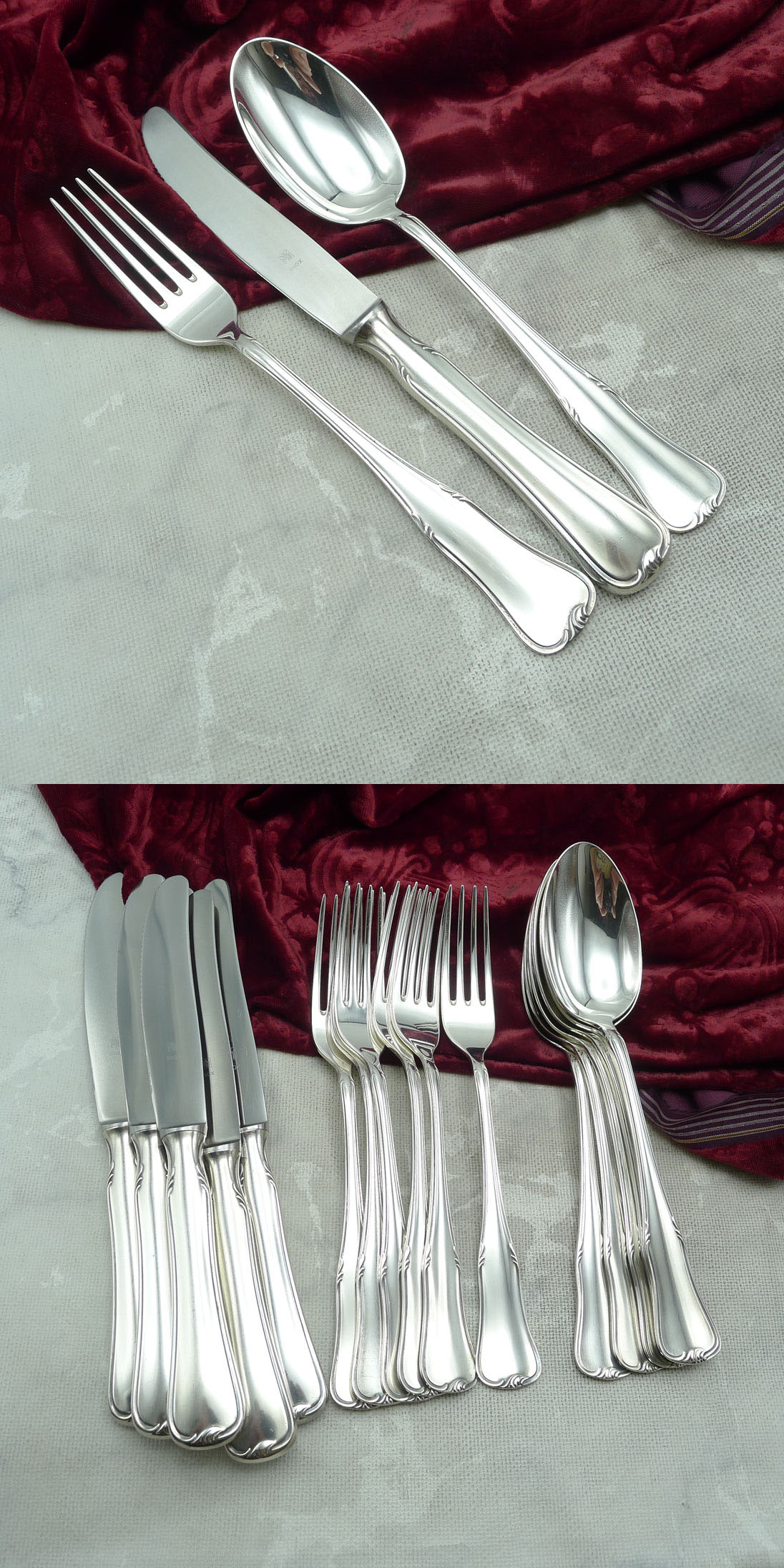 WMF 3700 Tafelbesteck 6 Personen 90 versilbert