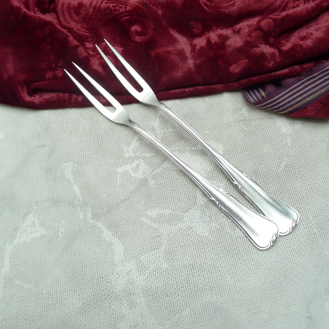 WMF 3700 2 Fleischgabeln 90 versilbert