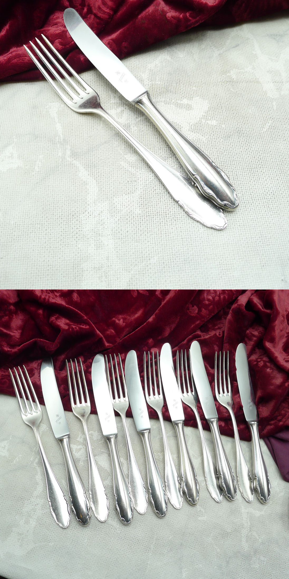WMF 2200 Dessertbesteck 6 Personen 90 versilbert