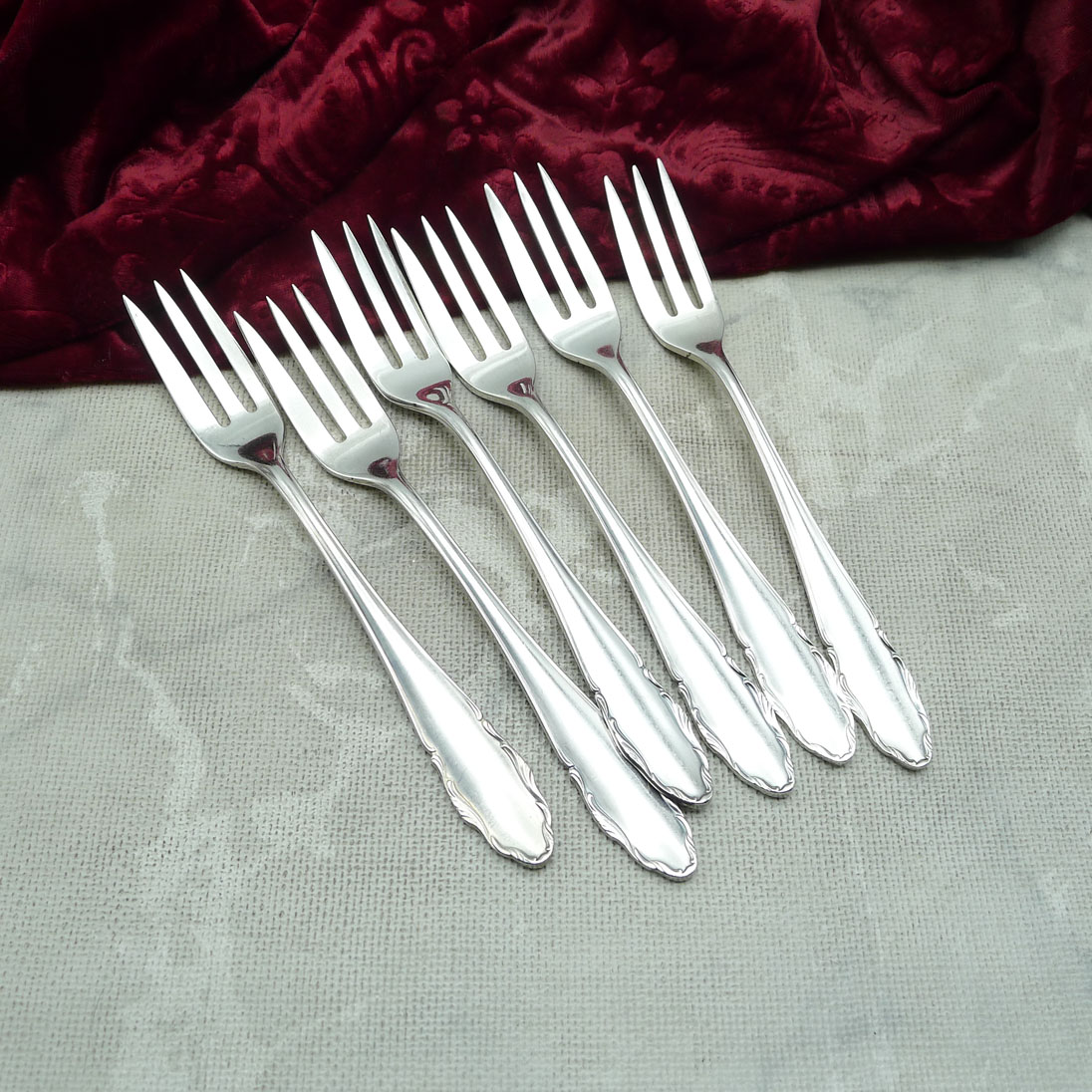 WMF 2200 6 Kuchengabeln 90 versilbert