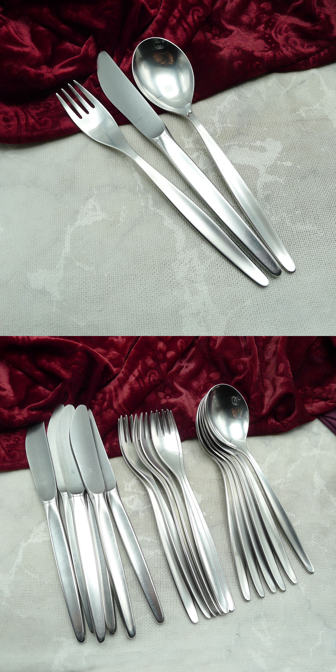 WMF Stockholm Tafelbesteck 6 Personen Cromargan gerade