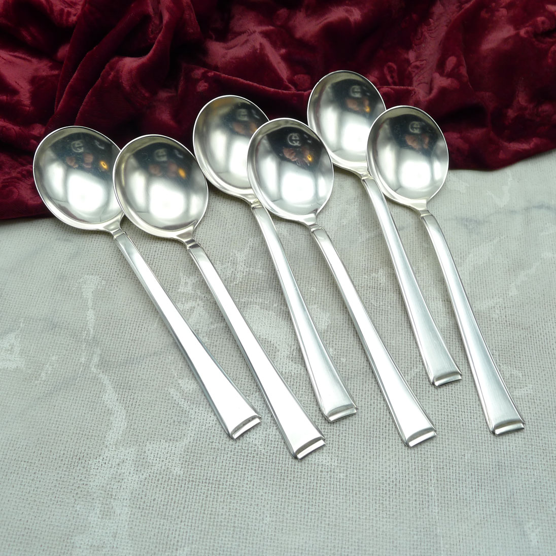 WMF 2500 Art Deco 6 Tassenlöffel 16,7cm 90 versilbert