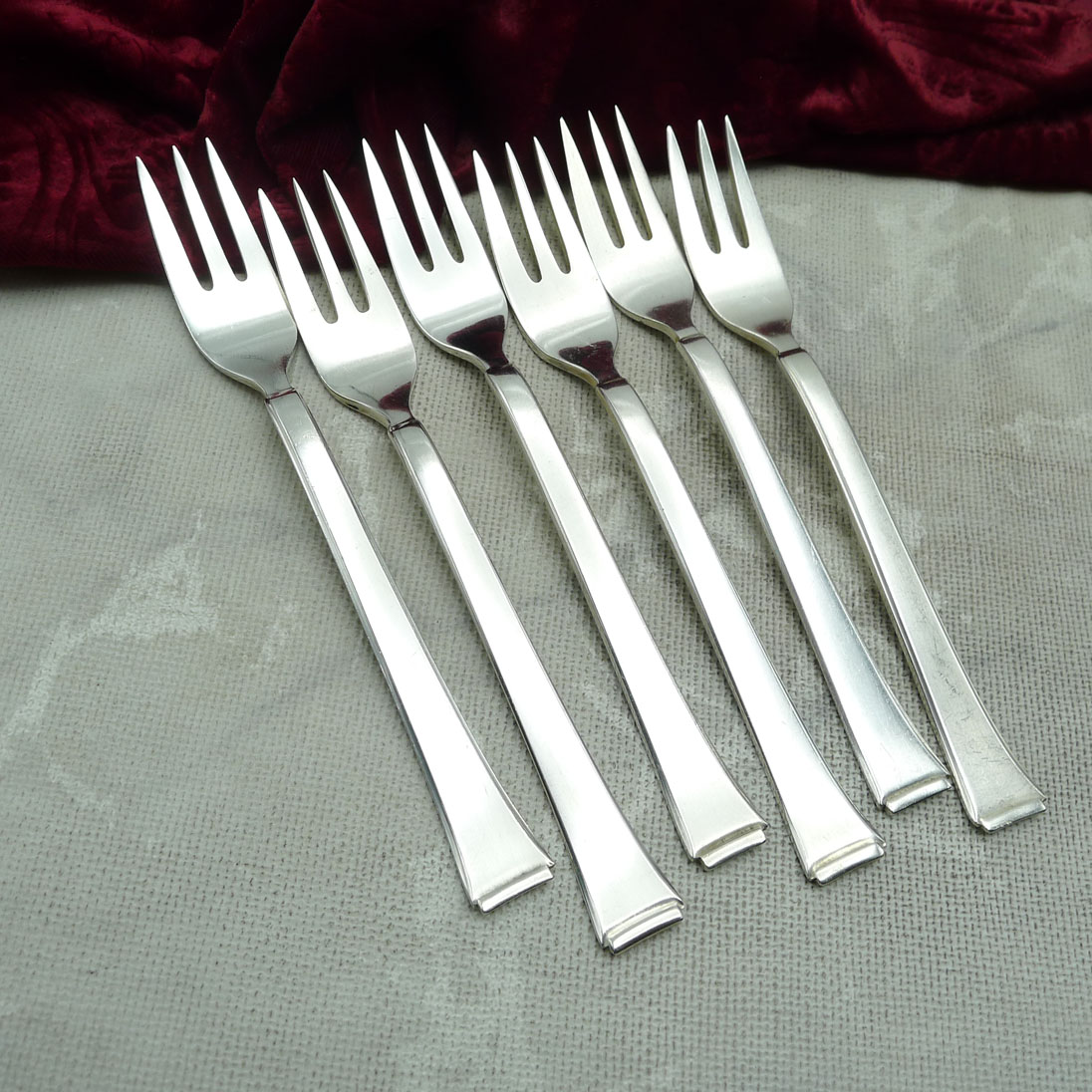 WMF 2500 Art Deco 6 Kuchengabeln 90 versilbert