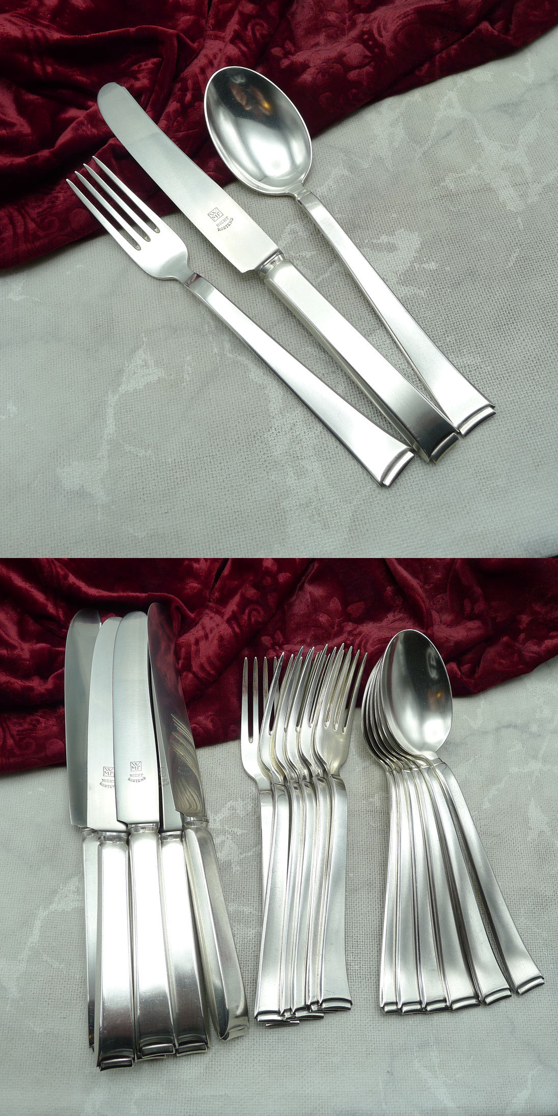 WMF 2500 Art Deco Tafelbesteck 6 Personen 90 versilbert