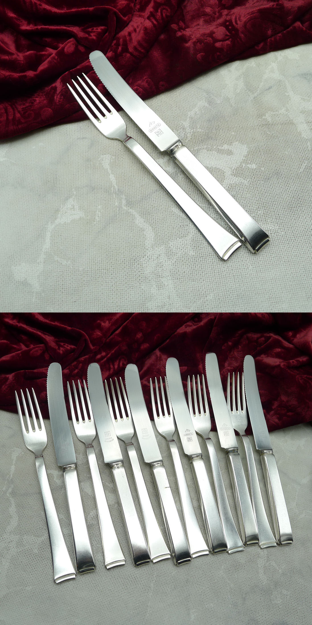 WMF 2500 Art Deco Dessertbesteck 6 Personen 90 versilbert