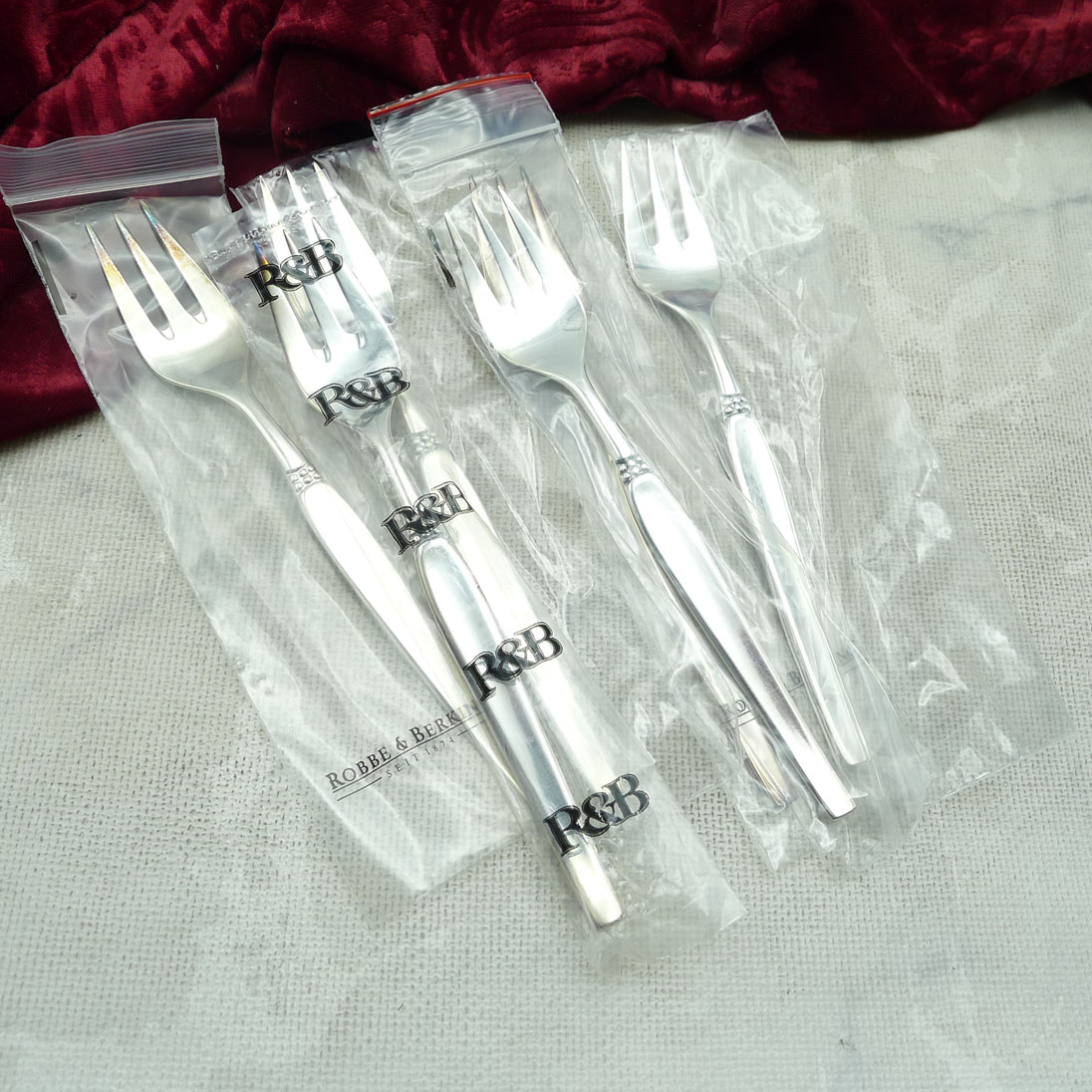 Robbe & Berking Royal 6 Kuchengabeln 90 versilbert