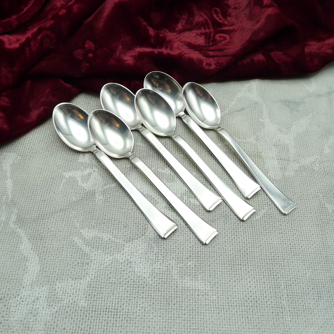 WMF 2500 Art Deco 6 Mokkalöffel 10,5cm 90 versilbert