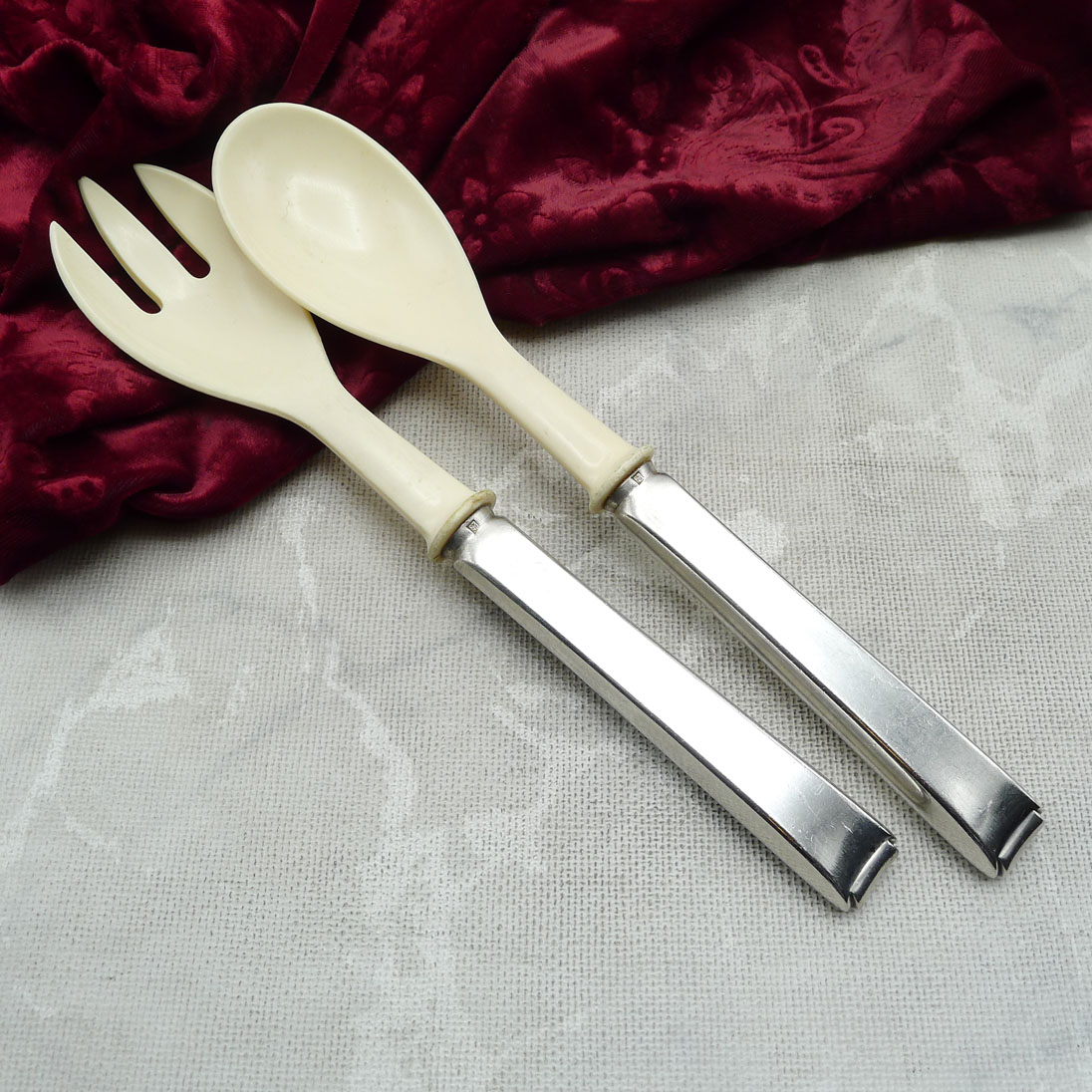 WMF 2500 Art Deco Salatbesteck Hefte 90 versilbert