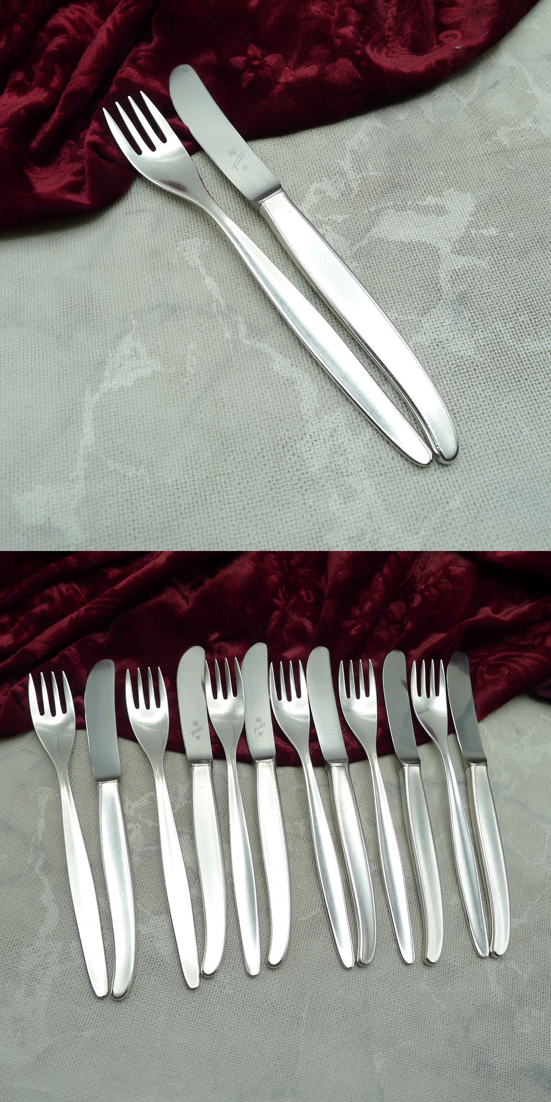 WMF Stockholm Dessertbesteck 6 Personen 90 versilbert