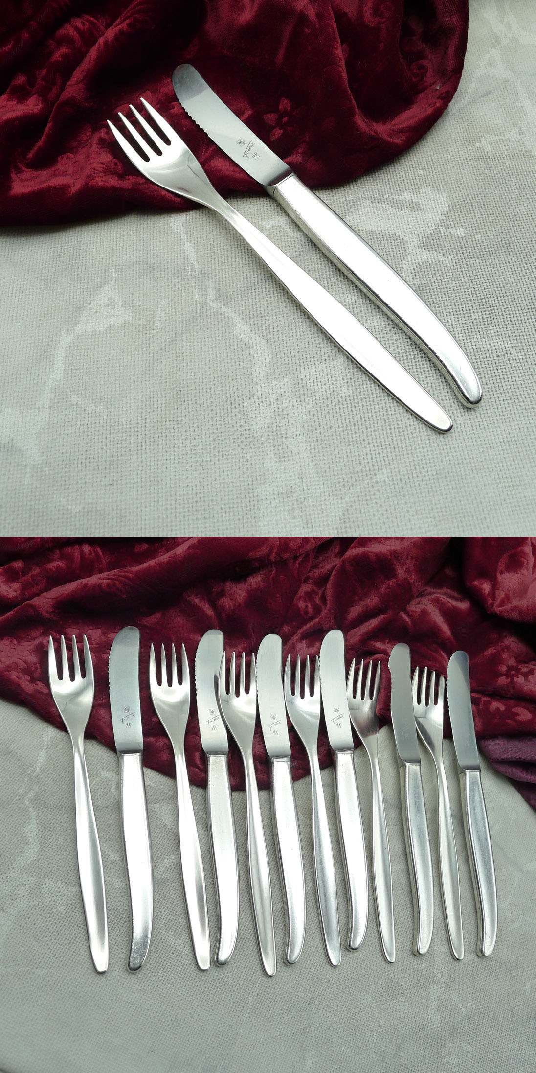 WMF Stockholm Dessertbesteck 6 Personen 90 versilbert