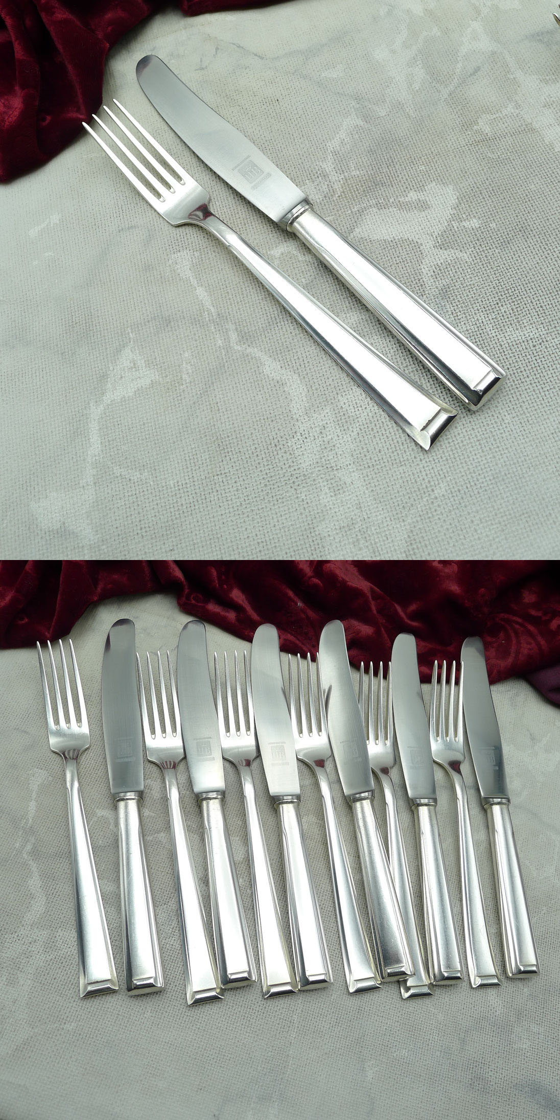 Bruckmann 665 Schwaben Dessertbesteck 6 Personen 90 versilbert