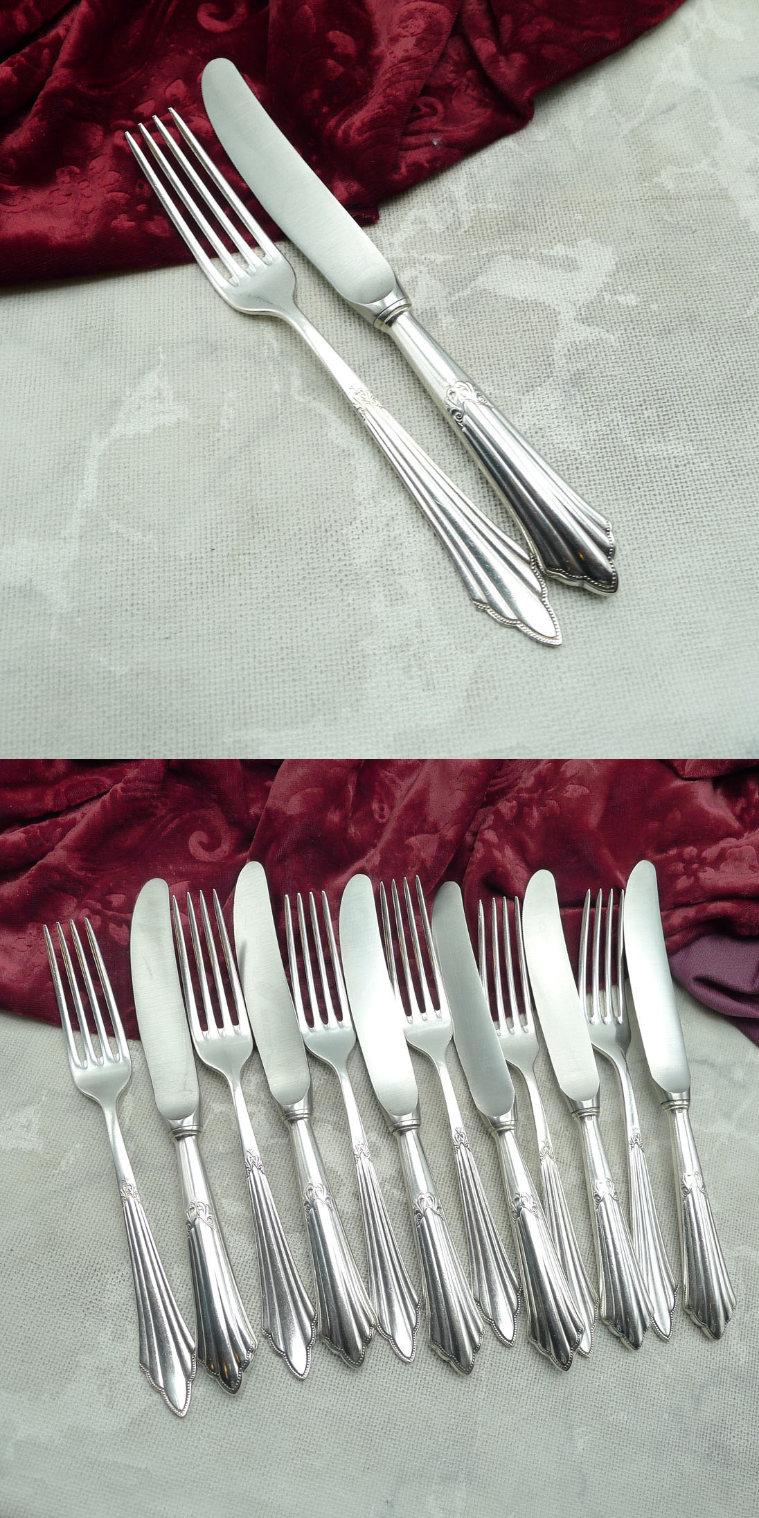 WMF 900 Fächer Dessertbesteck 6 Personen 90 versilbert